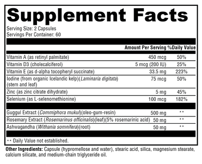 MedCaps T3™ 120 Capsules Supplement Facts